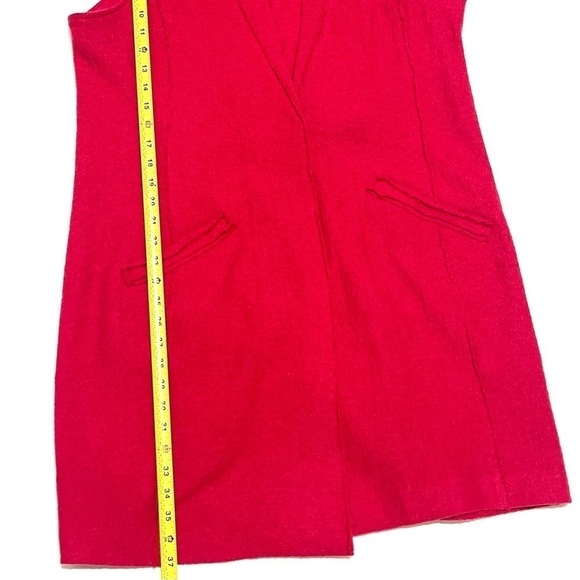 Chico's Woman Red 100% WOOL Cardigan Coat Jacket Size 2 US L/12 - Picture 11 of 16